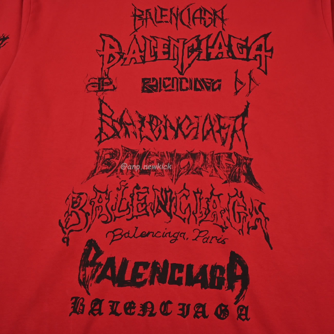 Balenciaga 24ss Gothic Printed Short Sleeves T Shirt (8) - newkick.app